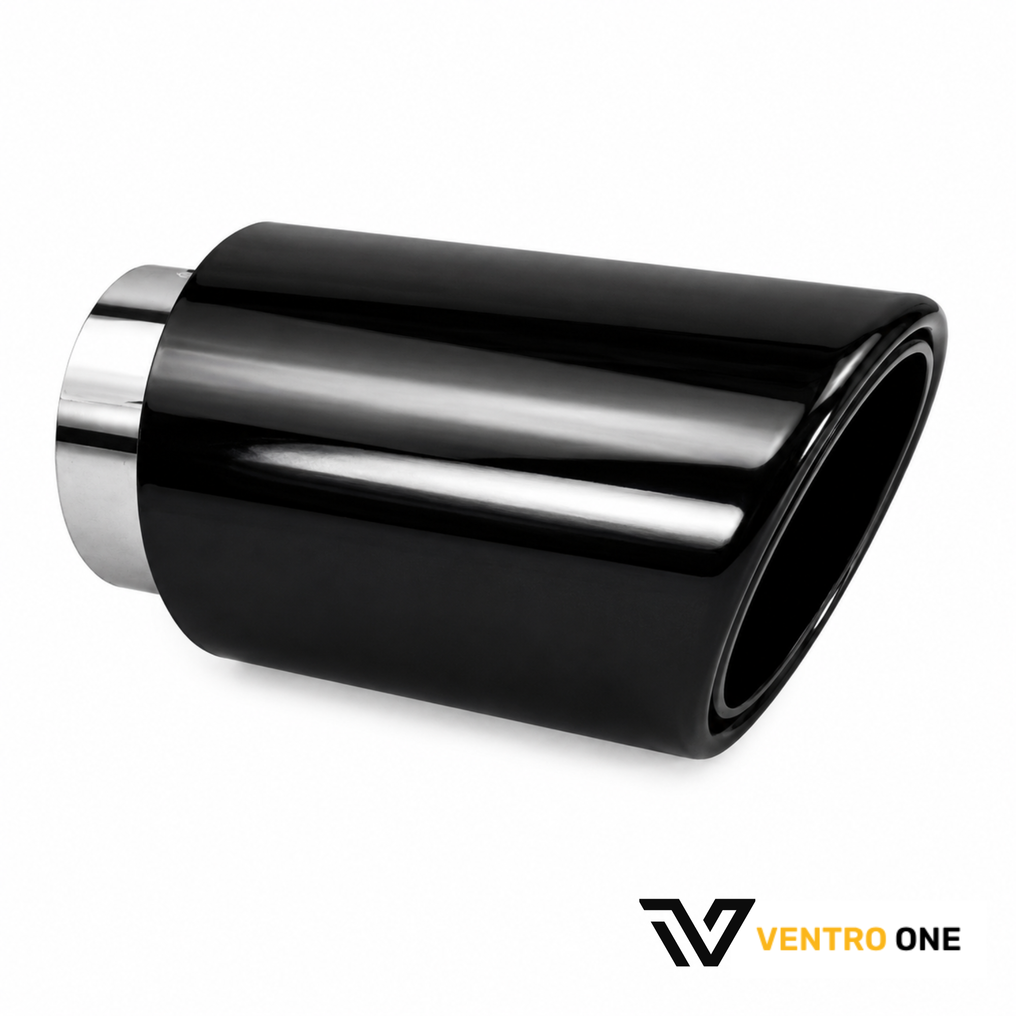 Black Chrome Slim Slash Exhaust Tip – 63mm Inlet, 89mm Outlet