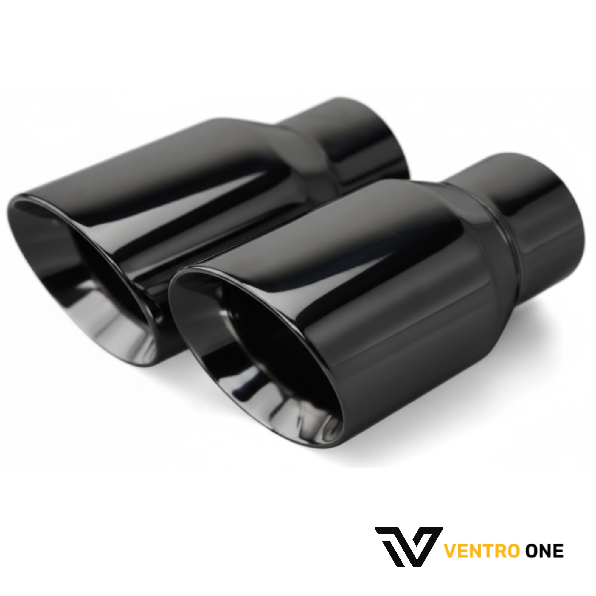 Slash Cut Black Chrome Exhaust Tip – 63-89mm, 304 Stainless Steel