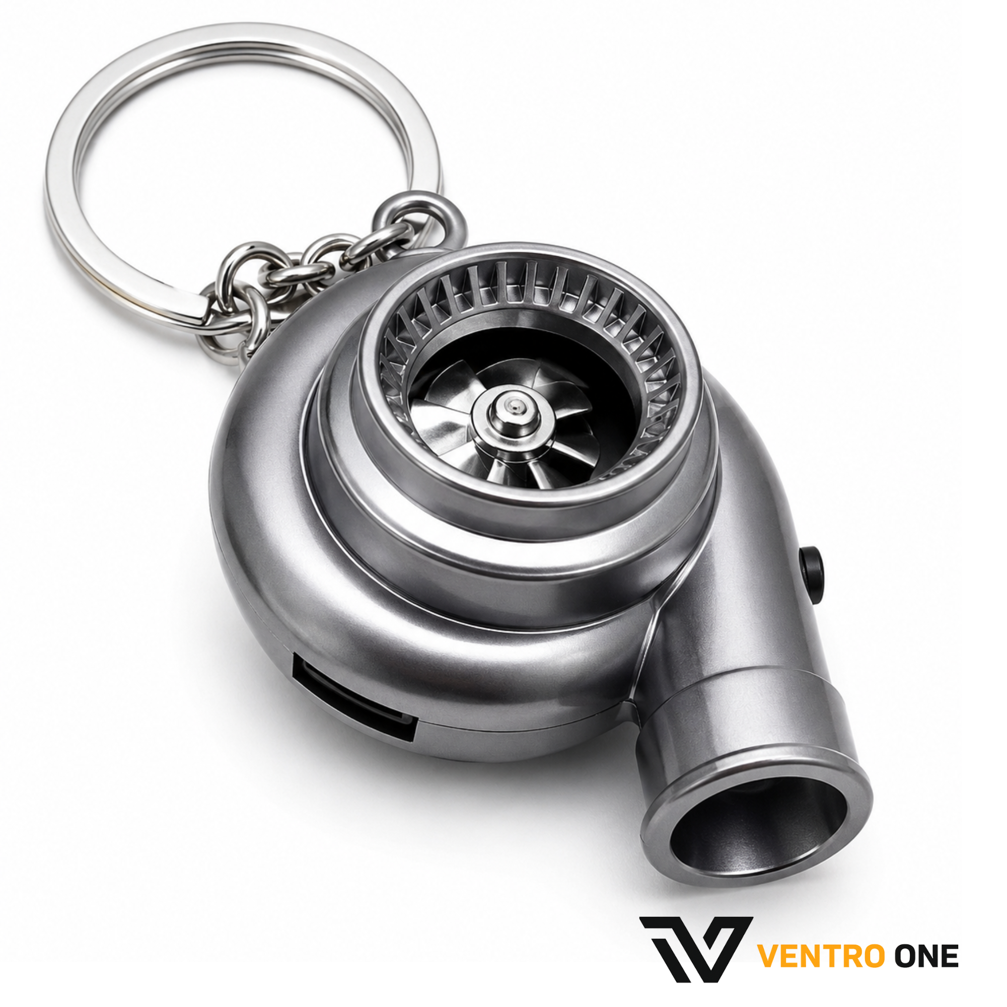 Turbocharger Keychain – Grey, Spinning, Whistle Sound