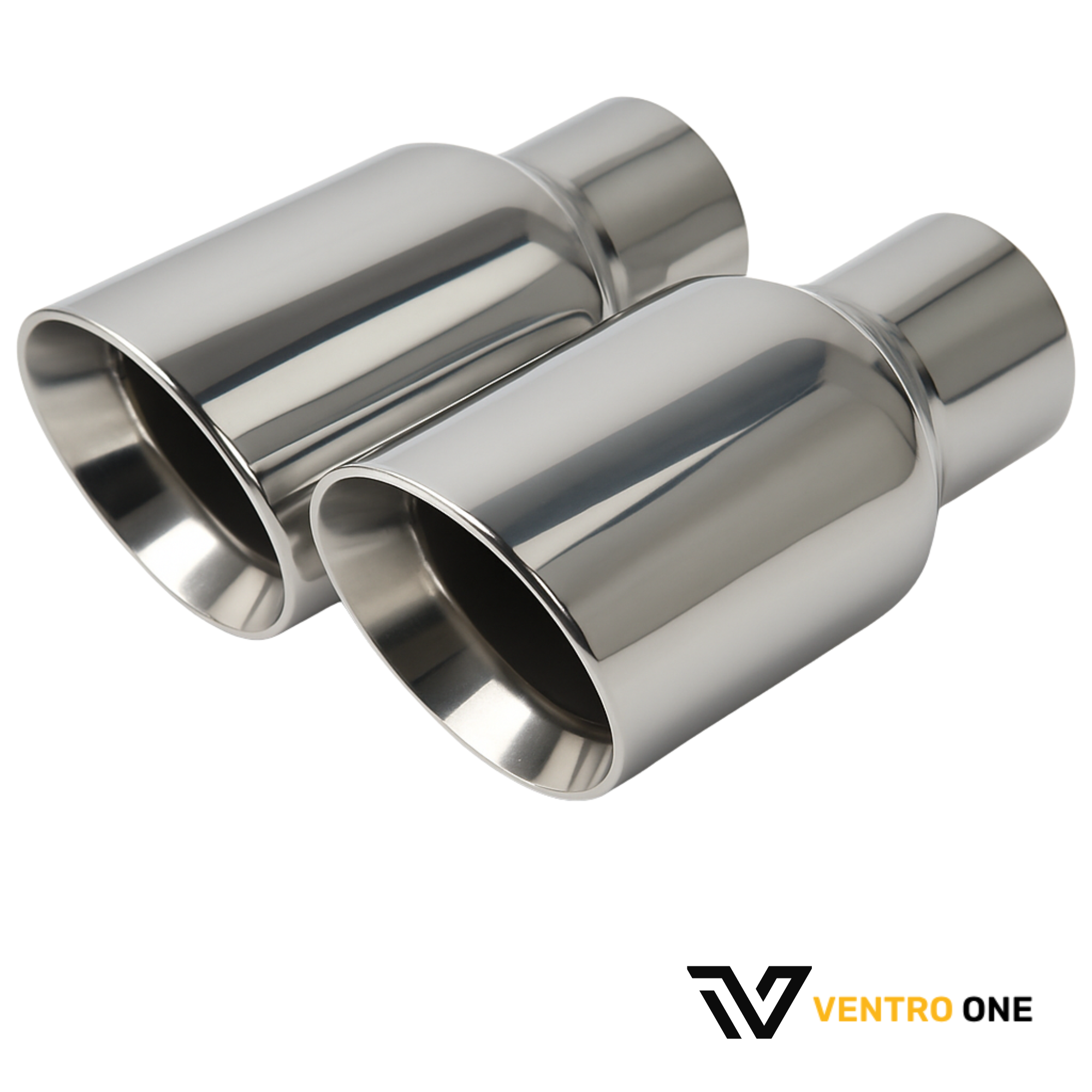 Slash Cut Polished Silver Exhaust Tip – 63-89mm, 304 Stainless Steel