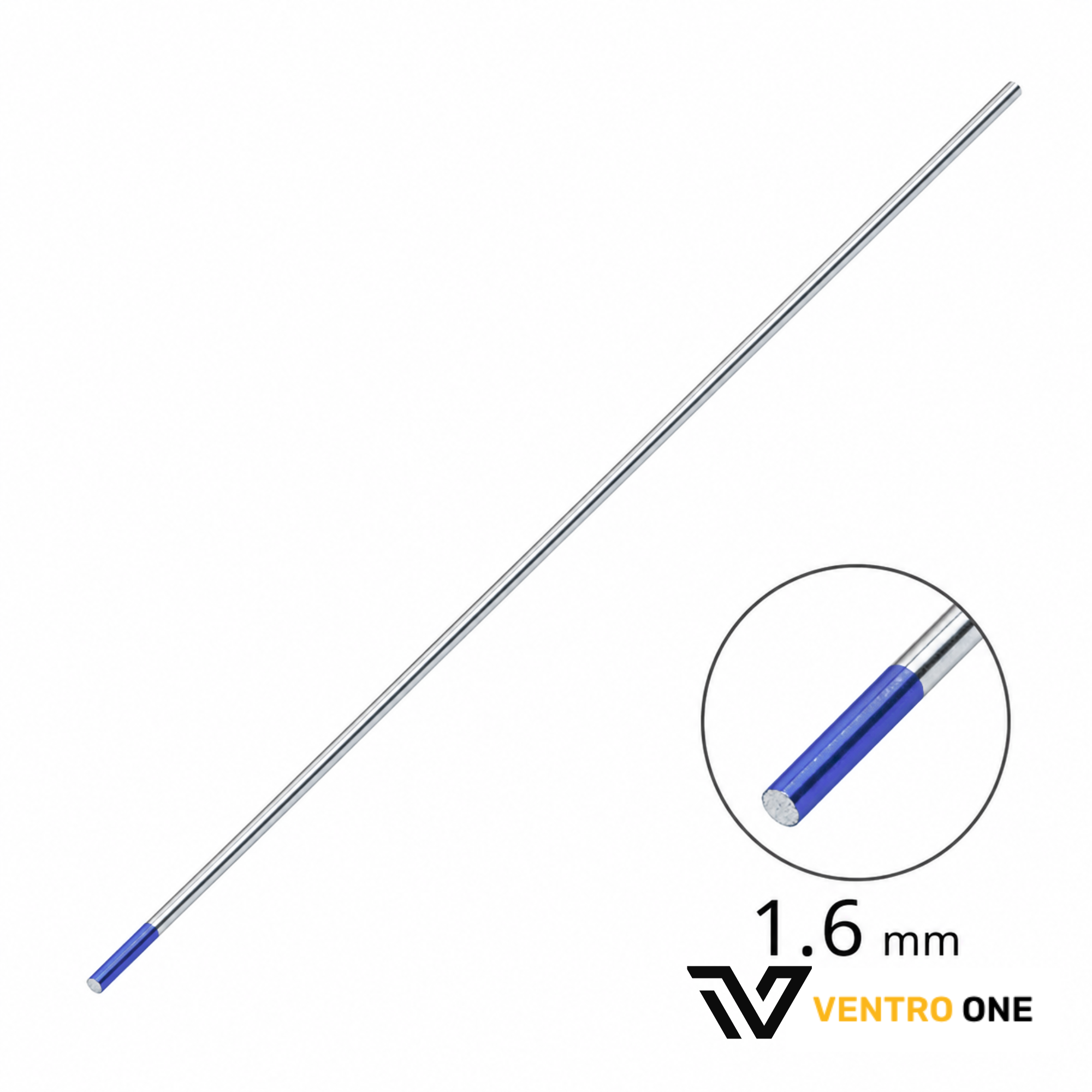 WL20 Lanthanated Tungsten Electrode – Blue Tip, 1.6mm x 150mm