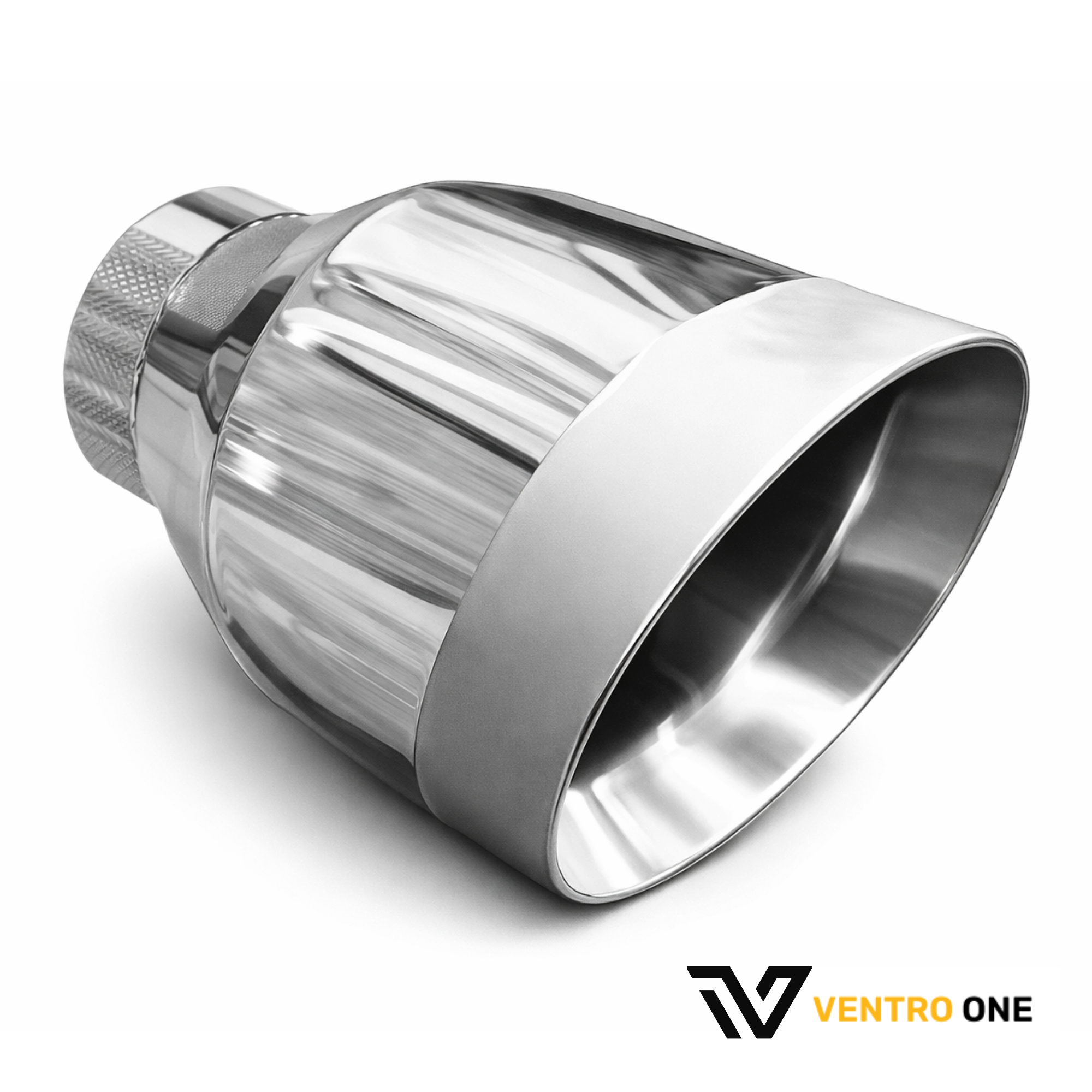 Polished & Frosted Silver Slash Exhaust Tip – 63mm Inlet, 101mm Outlet
