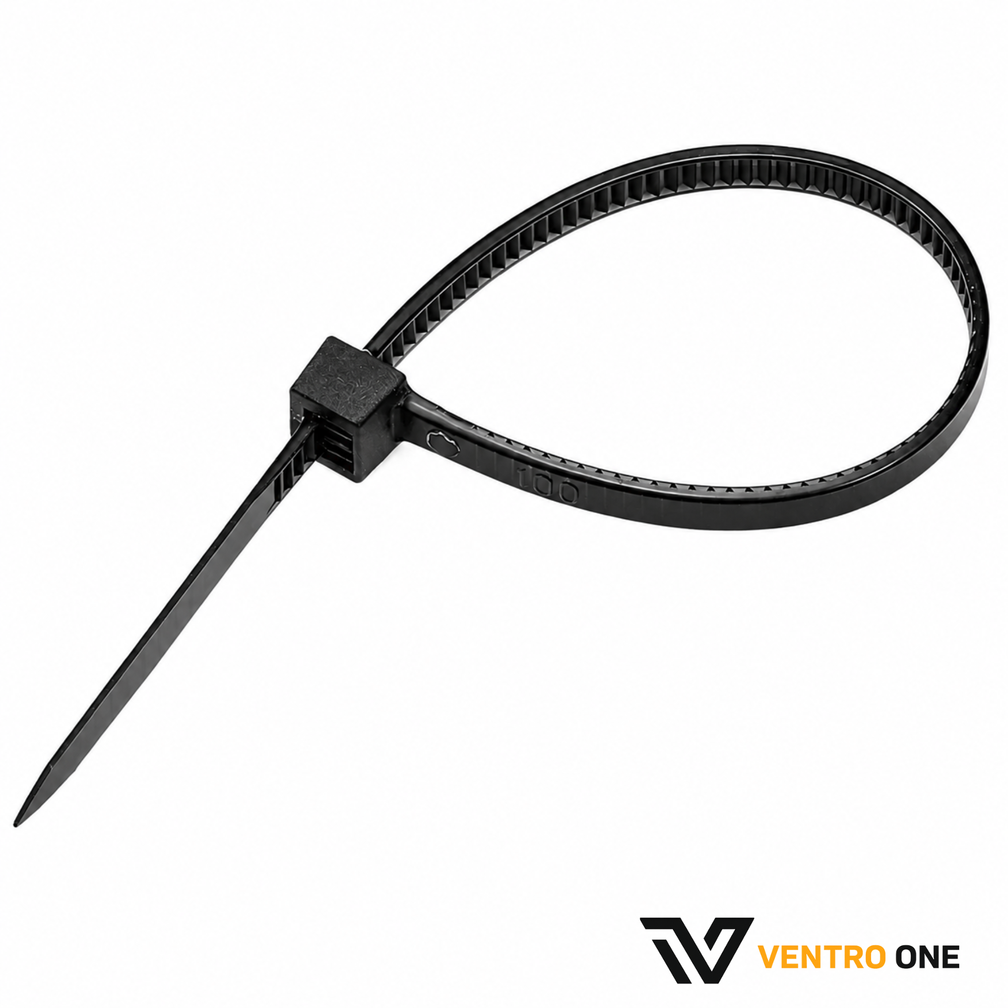 Self-Locking Cable Ties – Nylon 66, Flame Retardant, Pack of 100, Black
