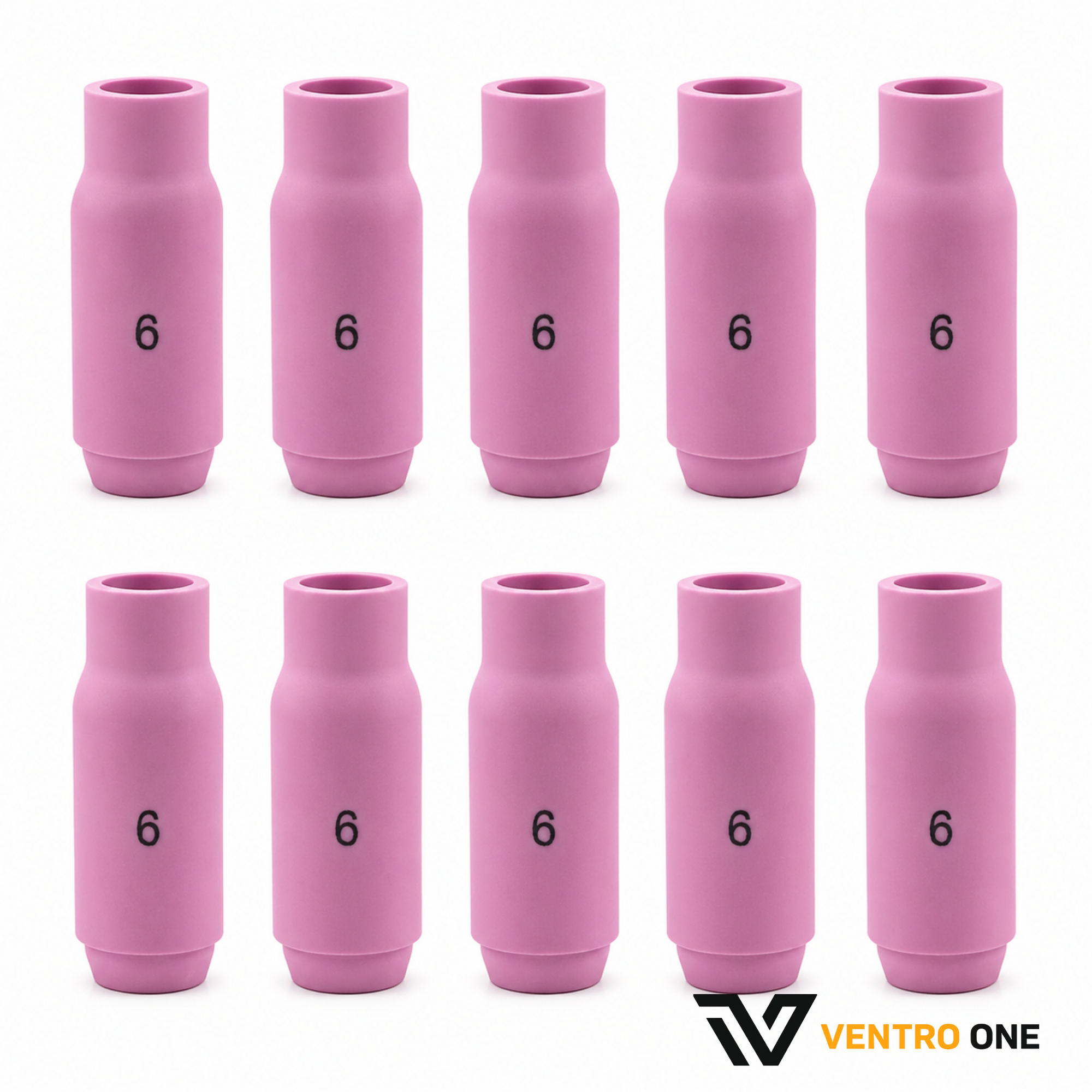 Pink Ceramic TIG Nozzle – 10N48, Size #6, 3/8