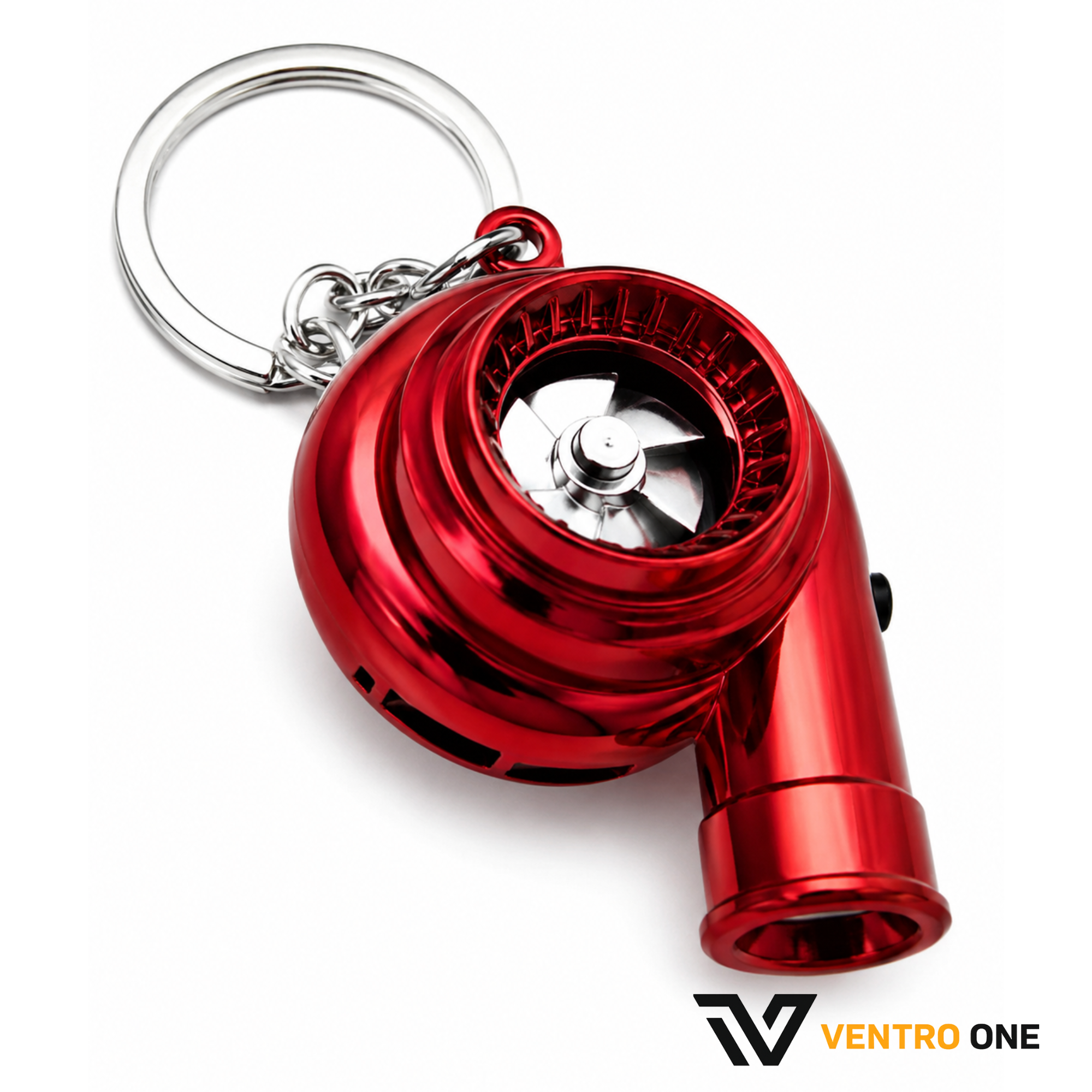 Turbocharger Keychain – Red, Spinning, Whistle Sound