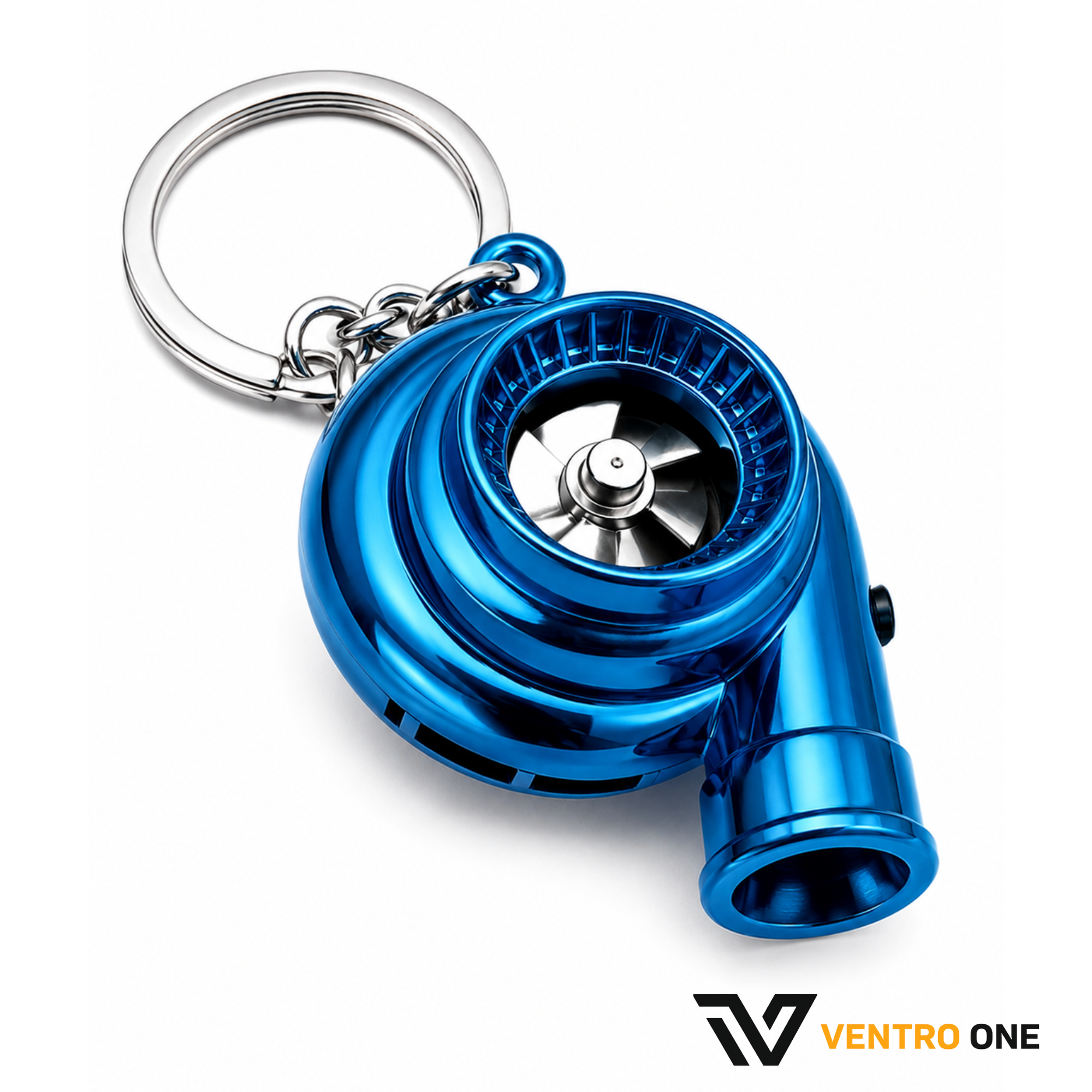 Turbocharger Keychain – Blue, Spinning, Whistle Sound