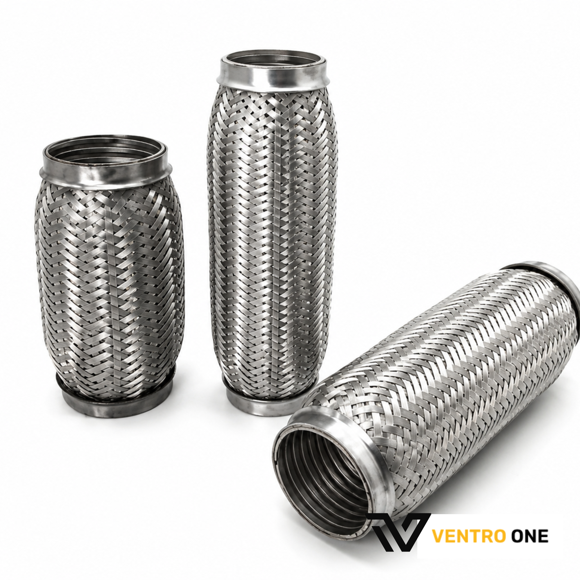 201 Stainless Steel Flexi Exhaust Pipe – 63.5×152mm, Standard Length, 3-Layer Braided Bellow Construction