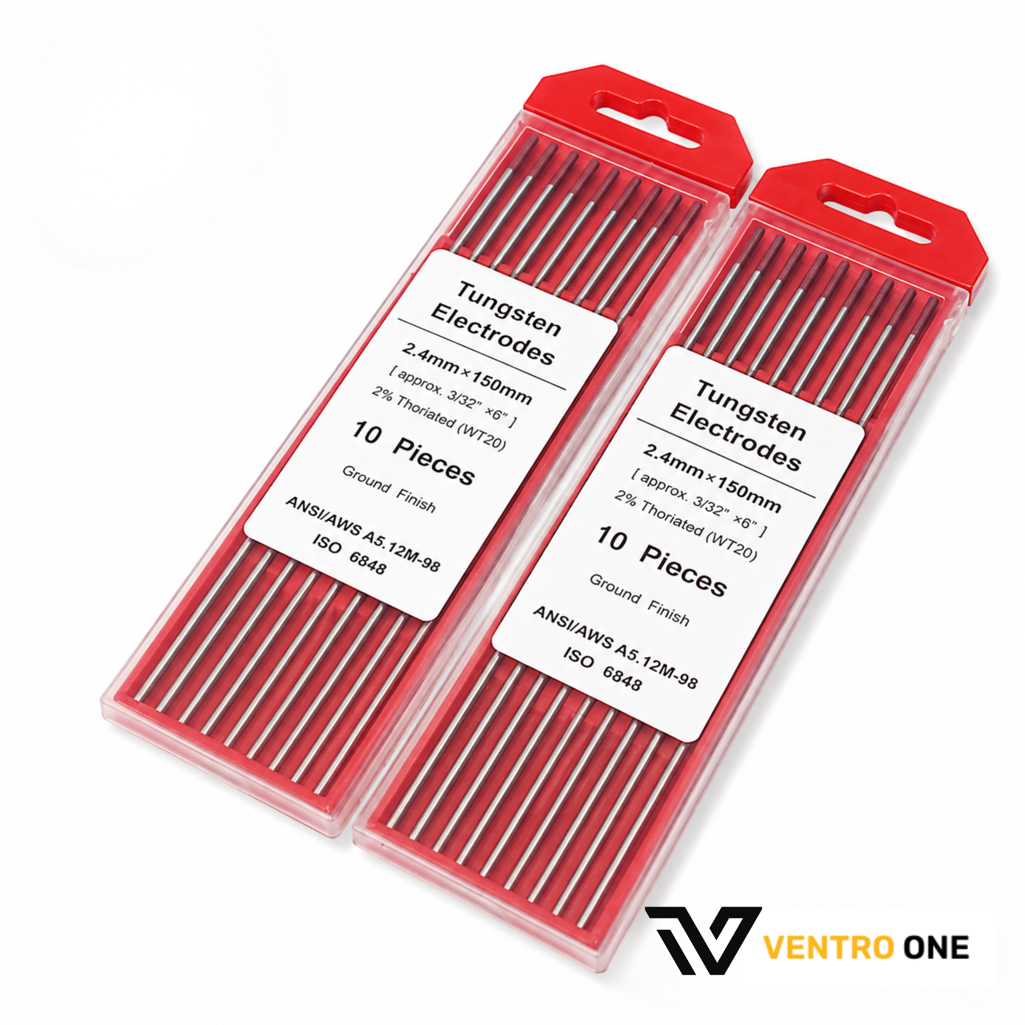 WT20 Thoriated Tungsten Electrode – Red Tip, 2.4mm x 150m