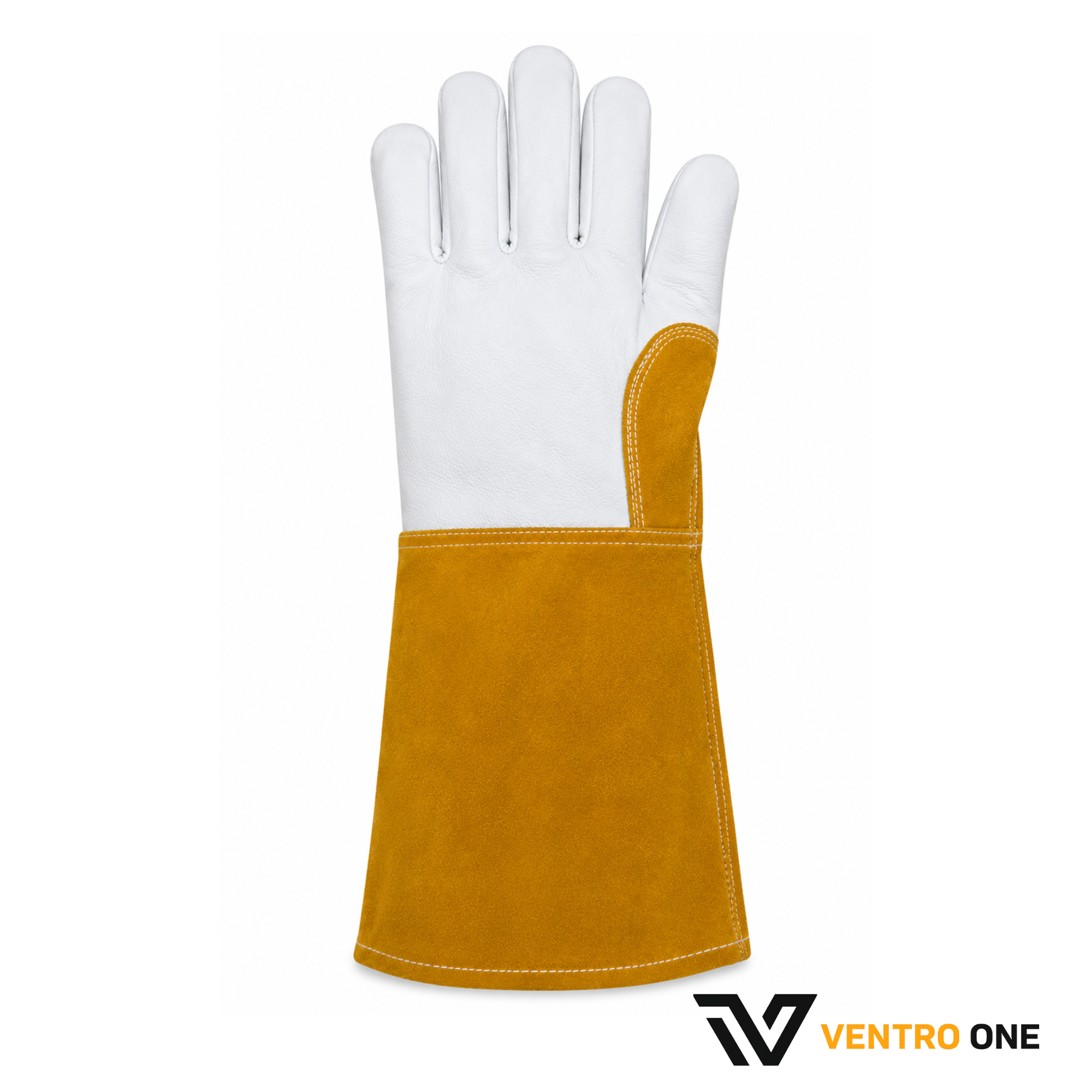 Welding Gloves White Goat & Yellow Cow Leather AB Grade – Premium Heat Resistant Welding Gloves