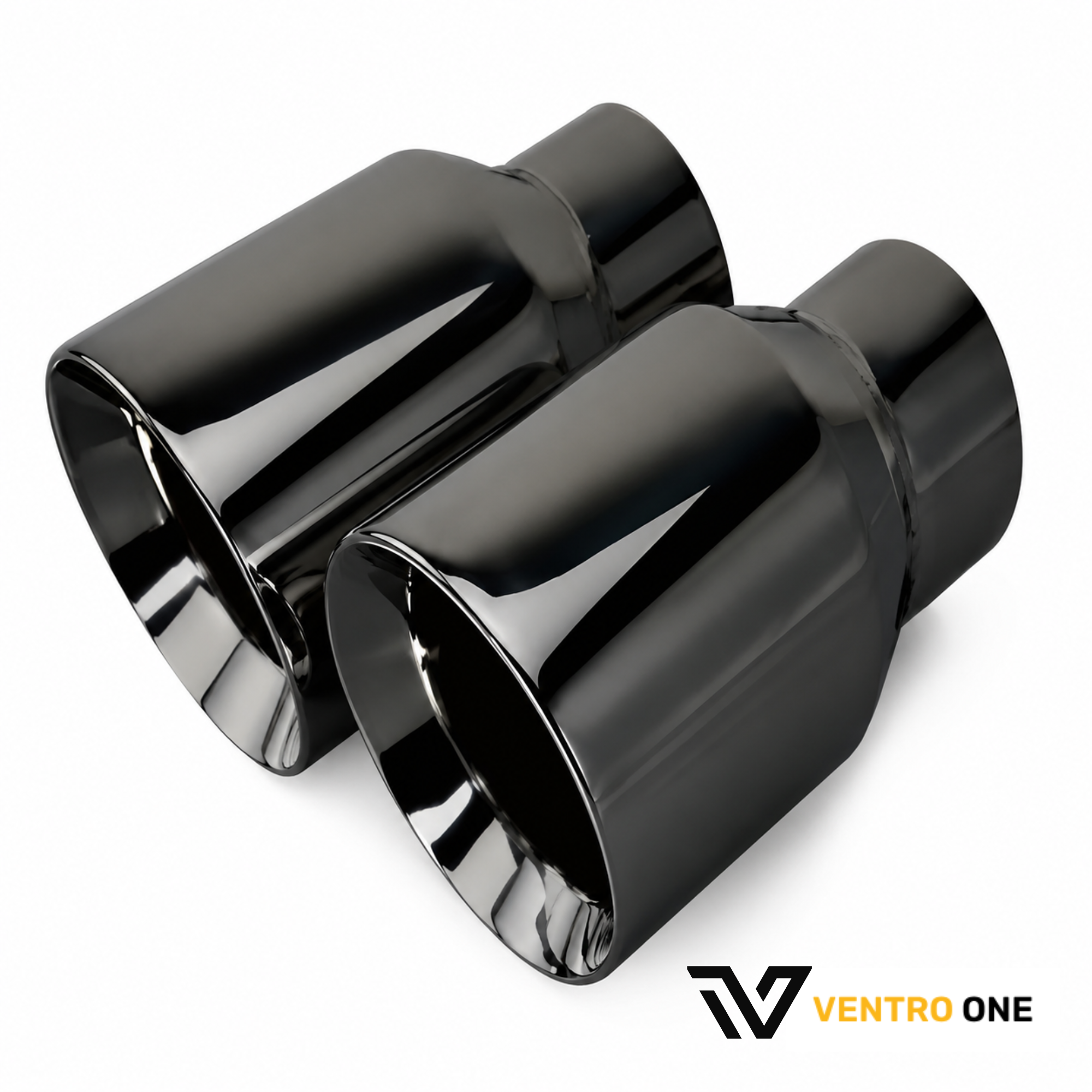 Twin Straight Cut Black Chrome Exhaust Tip – 63mm Inlet, 89mm Outlet