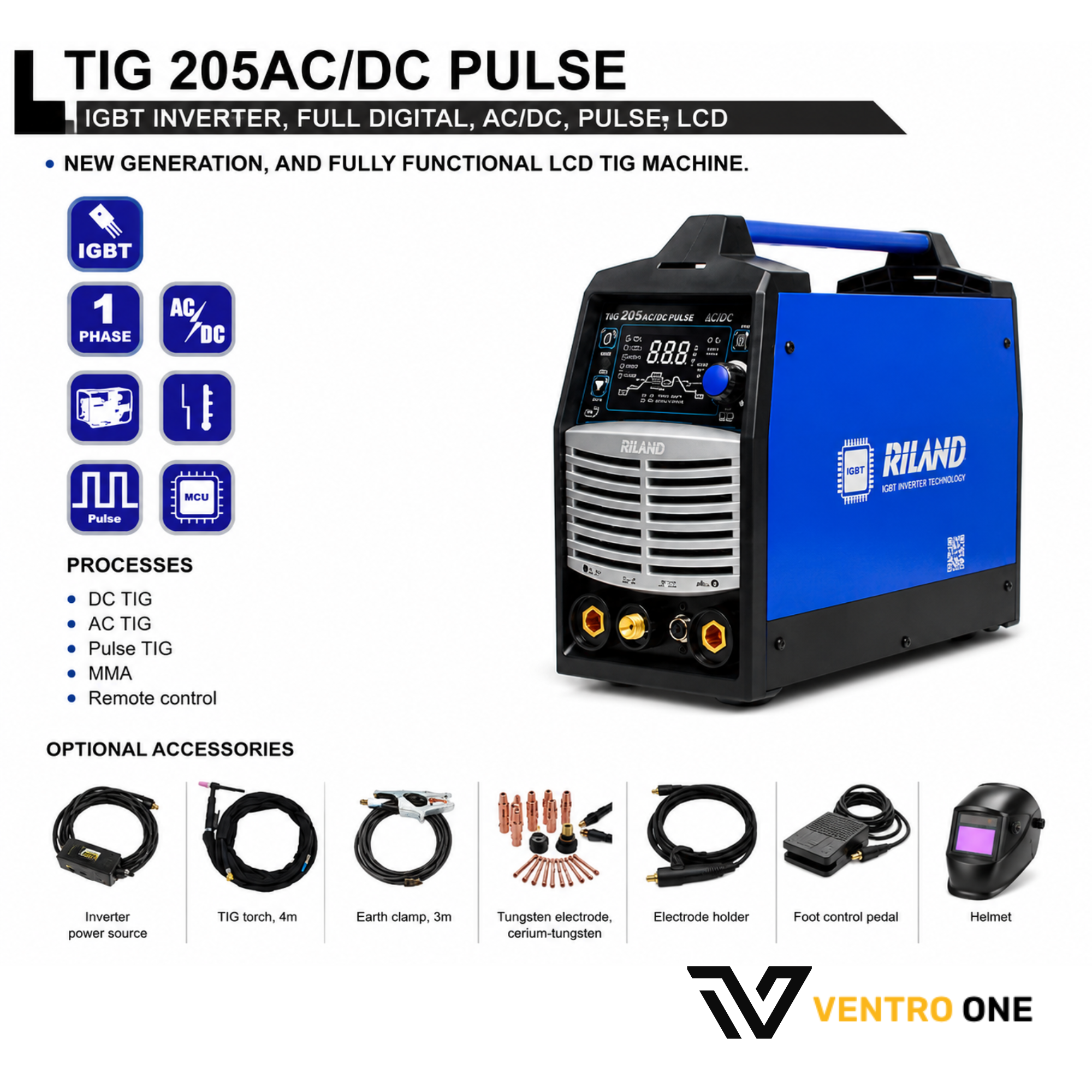 TIG 26 Torch & Earth Clamp Set with Accessories